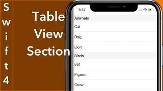 UITableView Section (Swift 4 + Xcode 9.0)