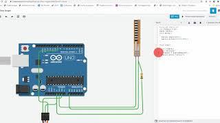 Tinkercad Урок №21 - Подключение датчика изгиба к Arduino UNO  #Tinkercad