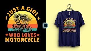 Vintage Motorcycle T-Shirt Design for Redbubble in Photoshop Tutorial