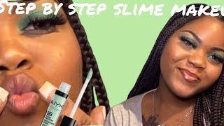 Step by step slime makeup tutorial / lip combo| DestinyLanay