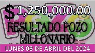 RESULTADO POZO MILLONARIO SORTEO #1079 DEL LUNES 08 DE ABRIL DEL 2024 /LOTERÍA DE ECUADOR/