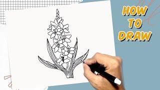 How to Draw Gladiolus Flowers