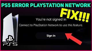 PS5 ERROR PLAYSTATION NETWORK EASY FIX! (Fast Solution)