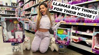 MY CRAZY LLAMAS SHOP FOR THEIR HOUSE !! | BUILDING MY LLAMAS A MANSION PART 3 !!