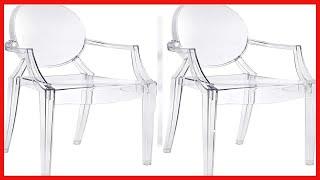 Modway Casper Modern Acrylic Stacking Kitchen and Dining Room Arm Chair in Clear