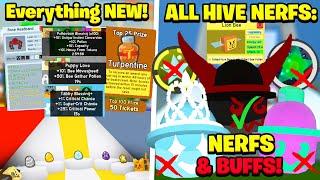 EVERYTHING YOU MISSED! NERFS/BUFFS/PRICE/STAT/ HIVE COLOR CHANGES (NEW UPDATE BSS)