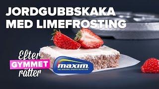 Jordgubbskaka med limefrosting – Recept