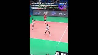 Freigh Anne Garcia with an explosive spike down the line! | NCAA 99 Women’s Volleyball