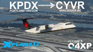 XP12 FLYJSIM Q4XP KPDX️CYVR JAZZ OPS ON VATSIM