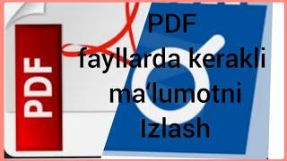 Telefonda pdf  fayldagi kerakli ma‘lumotni topish. Prezident maktabi imtihoni natijasini bilish