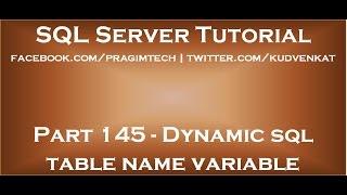 Dynamic sql table name variable