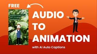 Turn Audio to animation video generator with auto captions free AI #animation  #AI #adobeexpress