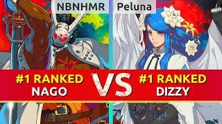 GGST ▰ NBNHMR (#1 Ranked Nagoriyuki) vs Peluna (#1 Ranked Dizzy). High Level Gameplay