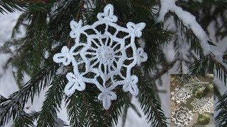  Вязание снежинок   snowflake crochet Большая снежинка крючком Урок 115