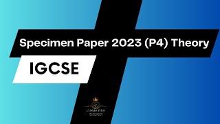 IGCSE Physics P4 (0625) Theory Specimen Paper 2023