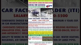 CAR MANUFACTURING FACTORY IN SLOVAKIA (EUROPE) #europejob #job2023 #jobnews #freejobalert #interview