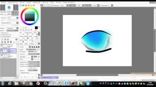 Как рисовать аниме глаз в Paint Tool Sai мышкой