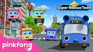  Five Little Naughty Buses Jumping on the Road | Super Rescue Team | Pinkfong Baby Shark