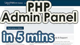 Create PHP Administration Panel in 5 minutes - Laminas Starter Kit