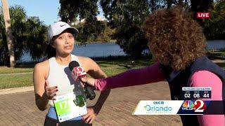 'Shout-out to the moms': WESH's Sanika Dange stops mid race to talk running after having kids