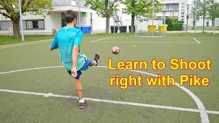 How to Shoot with the Pike Tutorial /How do a Toe/Sole Poke in Football/Soccer