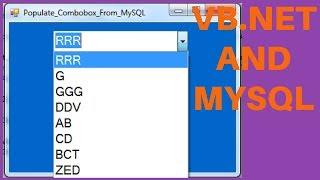 VB.NET - How To Populate ComboBox From MySQL DataBase Using Visual Basic .Net [ with source code ]