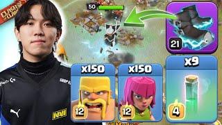 KLAUS attempts IMPOSSIBLE TH17 BARCH with ELECTRO BOOTS on HARD MODE! Clash of Clans