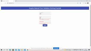 Angular Material Form Validation Working Example