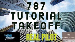 Microsoft Flight Simulator 2020  - 787 TAKE OFF and flight plan tutorial, - by REAL PILOT