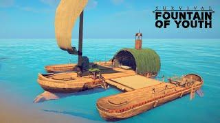 Building The Best Boat For New Update ~ Survival Fountain Of Youth