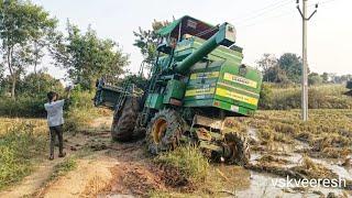 Johndeere 5075 E harvester stunt video #tractor videos| #vskveeresh..