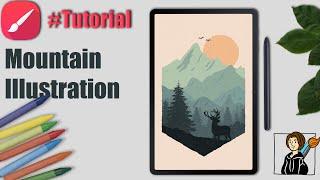 Mountain illustration | for Beginners | full tutorial | Infinite Painter