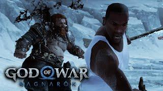 CJ San Andreas VS Thor Boss Fight (God of War Ragnarok PS5 Mod) - GTA 6 Meets God of War