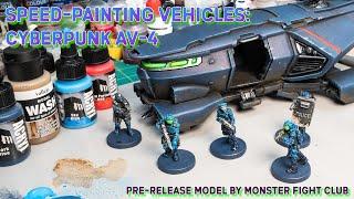 How to Speed Paint Miniature Vehicles: Featuring a Prototype Cyberpunk Zetatech Herakles!