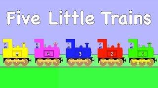 Five Little Trains | TRAIN SONG | COUNTING SONG | NURSERY RHYME | RainbowRabbit | (Official Video)