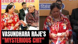 Rajasthan Gets New Chief Minister, But Vasundhara Raje's "Chit" Steals The Show