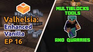 Quarries, Tech Reborn Tools, and Multiblocks | Ep 16 Valhelsia: Enhanced Vanilla HC | Minecraft 1.18