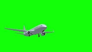 Airplane flying green screen effect video