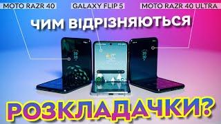 Flip чи Moto – яка "розкладачка" краща? | Порівняння Galaxy Flip 5, Moto RAZR 40 та 40 Ultra