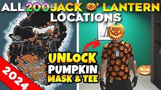 GTA Online All 200 Halloween Jack o' Lantern Locations with Map 2024 How to Unlock Pumpkin Tee/Mask