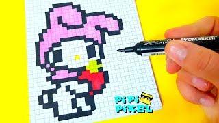 ОЧЕНЬ ЛЕГКО!KAWAII МИЛЫЙ ЗАЙКА РИСУЕМ ПО КЛЕТОЧКАМ !Very Easy!KAWAII RABBIT PIXEL ART HOW TO DRAW !