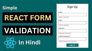 Form Validation in React JS | React Form Validation | React JS Signup Form | React JS Project