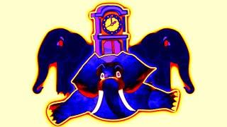 "Reimagining Hickory Dickory Dock: Three Elephants Edition with Stunning Effects"