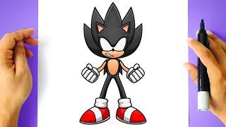 How to DRAW Modern DARK SONIC - Sonic the Hedgehog