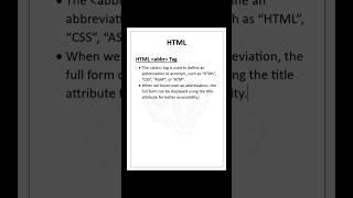 HTML abbr Tag | S Code Hub #shorts #html