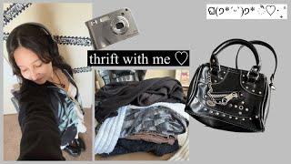 thrift with me +try on haul : fall wardrobe, goodwill bins, pawn (grunge, y2k, emo, alt, twilight)