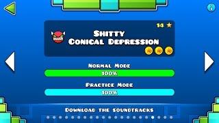 Geometry Dash - 'Sh#tty Conical Depression' 100% Complete.