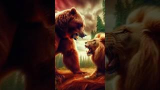 Lion Vs Bear Fight  #amazing #shorts #nature