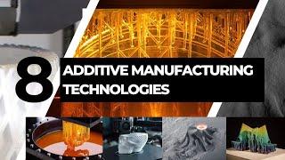 8 Additive Manufacturing (3D Printing) Technologies - MJF, FDM, SLS, SLA, DMLS, DLS, SLM, Polyjet.