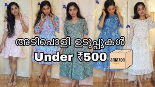 5 dresses from Amazon under ₹500 |worth or not ? Most reviewed Amazon Dress haul|Asvi Malayalam